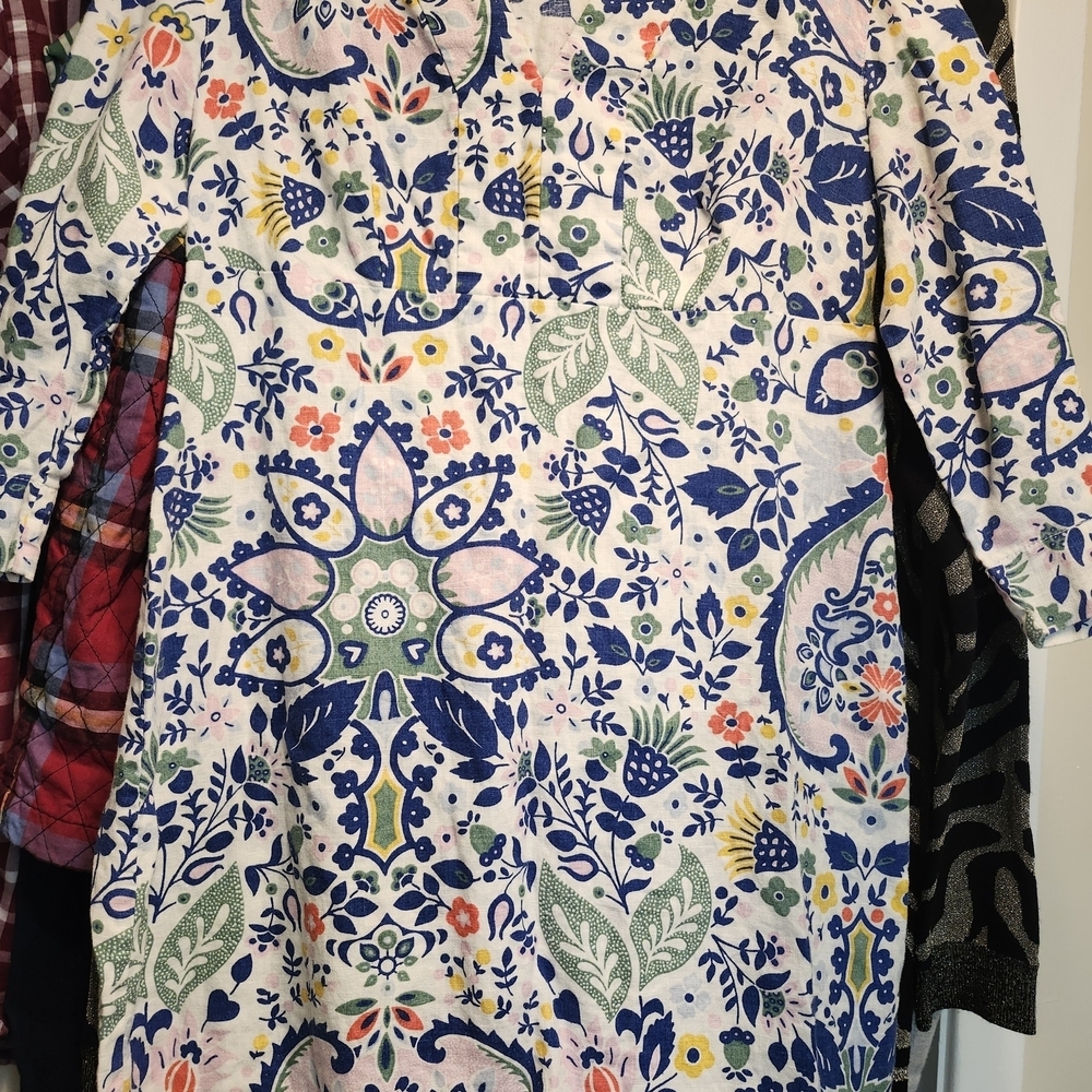 Boden Multicolor Floral Long Sleeve Dress